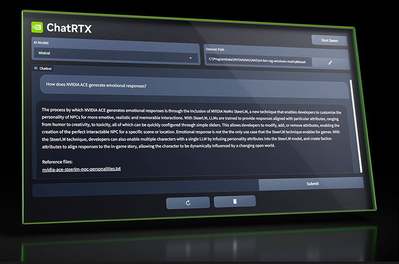 Chat with rtx uygulama ekranı